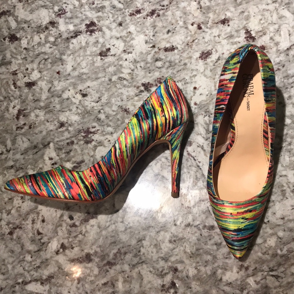 Multi color heels, like new